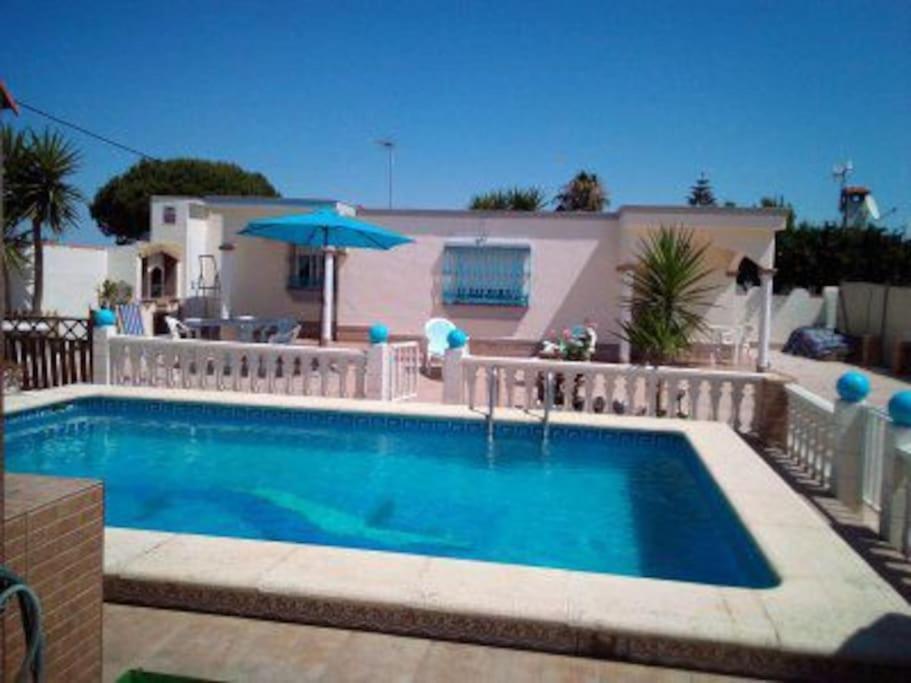 צ'יקלנה דה לה פרונטרה El Verano Azul Casa Con Piscina מראה חיצוני תמונה